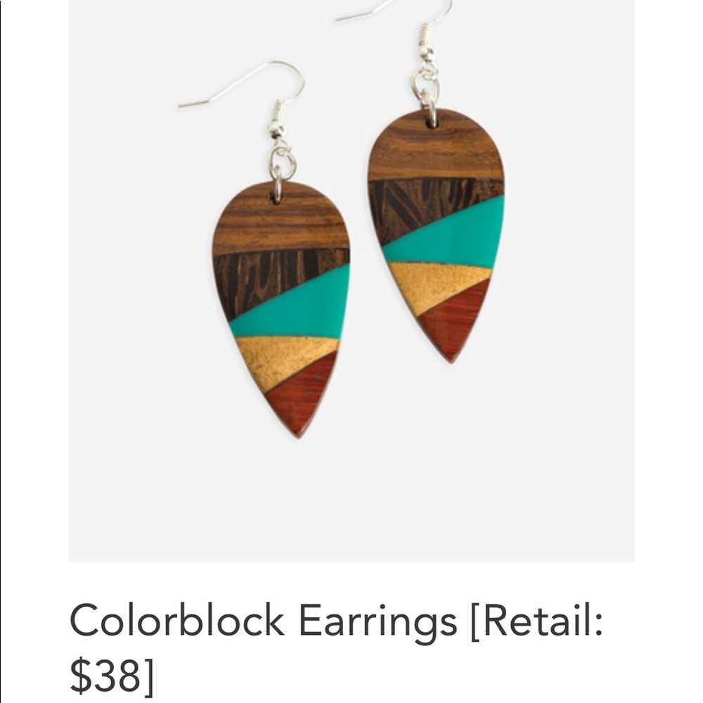 Noonday Color Block Leaf Earrings